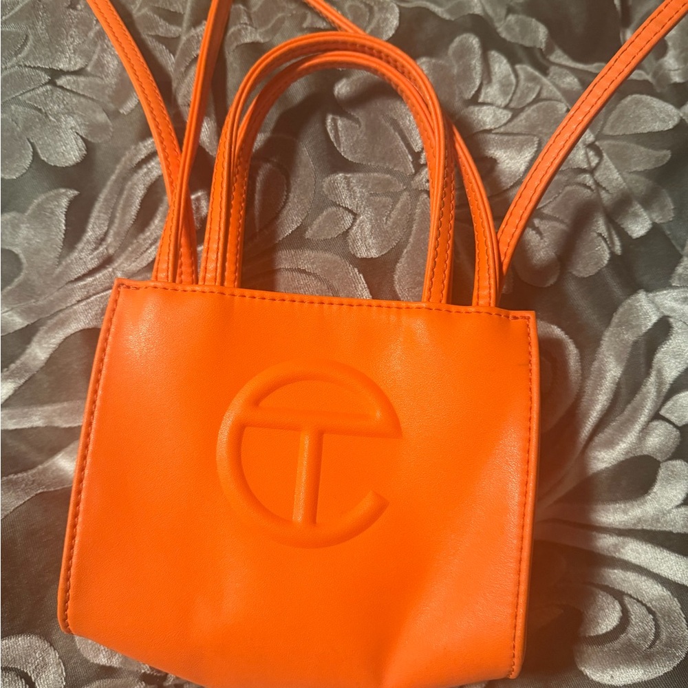 Telfar Vibrant Orange Small Shopping Bag SLIGHTLY USED